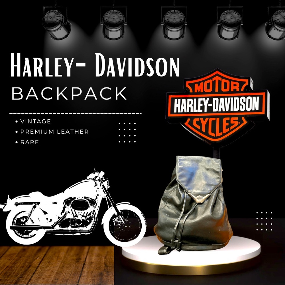 COPY - Rare Vintage Leather Harley-Davidson Bucket Backpack in Good condition. …